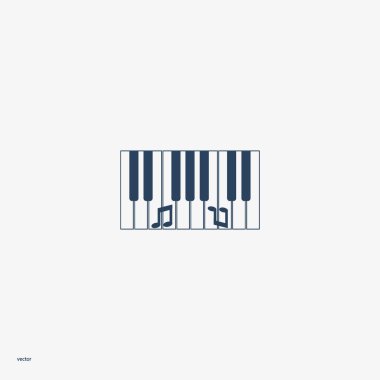 synthesizer düz simgesi, vektör, illüstrasyon, müzik aleti kavramı  