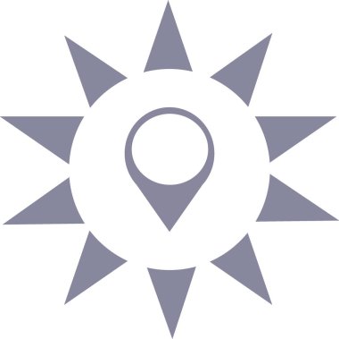 harita işaretçi düz stil ikonu, vektör çizim  