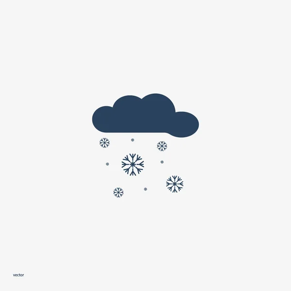 Snowy Cloud Flat Icon Vector Illustration — Stock Vector