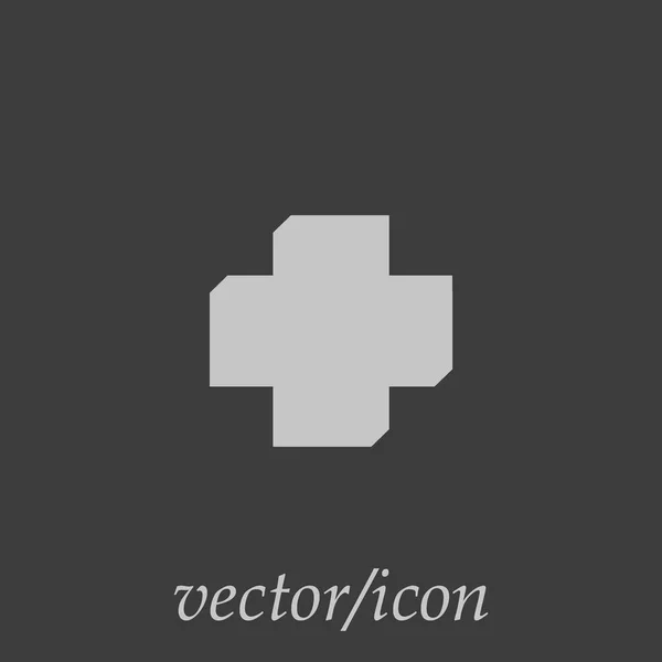 Cruz Médica Icono Plano Vector Ilustración — Vector de stock