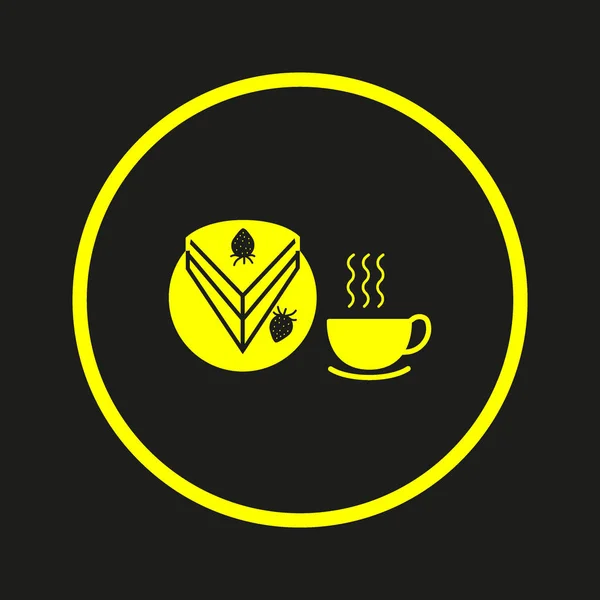 ケーキと紅茶のカップのベクトル イラスト — ストックベクタ