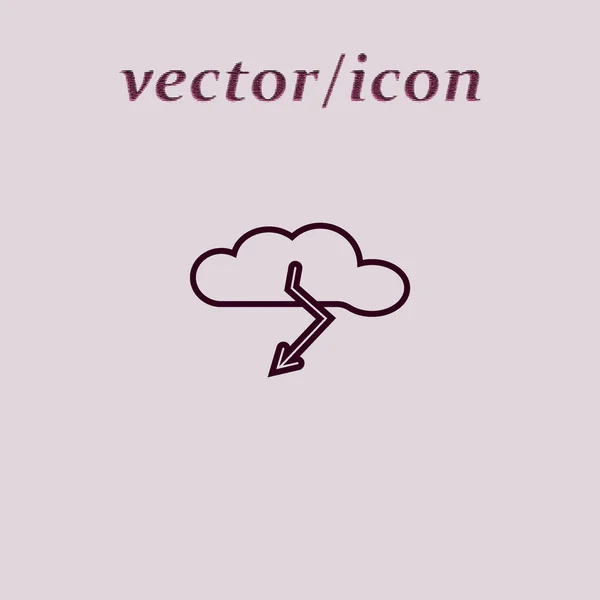 Icône Plate Nuage Vecteur Illustration — Image vectorielle