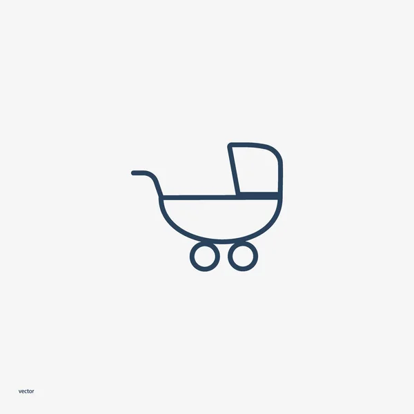 Kinderwagen Flache Stil Ikone Vektorillustration — Stockvektor