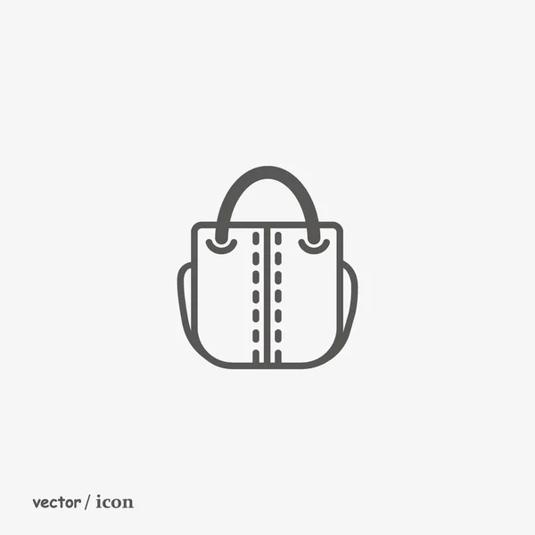 Feminino Bolsa Plana Ícone — Vetor de Stock