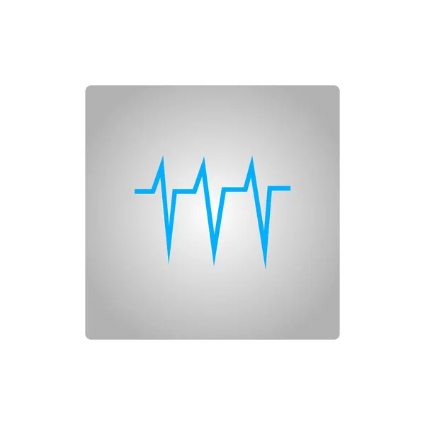 Cardiogramma Cardiaco Icona Piatta Vettore Illustrazione — Vettoriale Stock