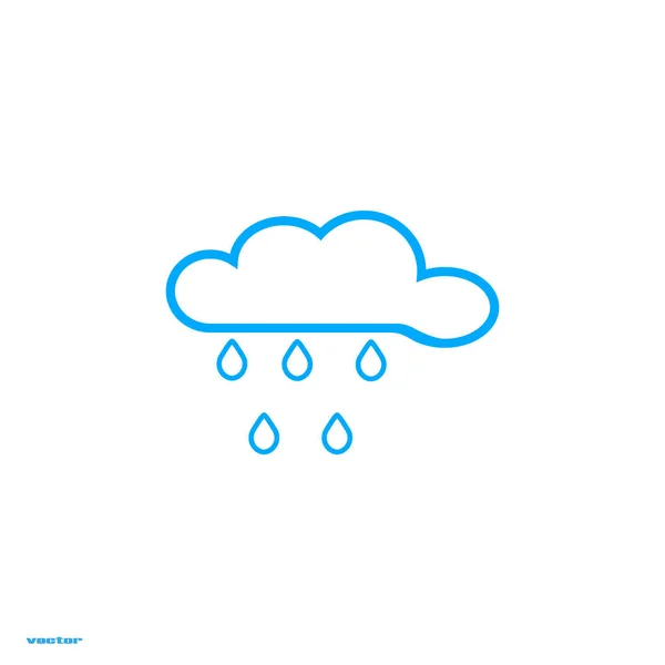 Regenwolke Flaches Symbol Vektor Illustration — Stockvektor