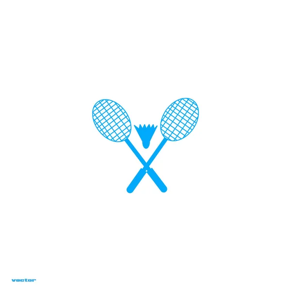 Racketar Och Badmintonbollen För Badminton Vektorillustration — Stock vektor