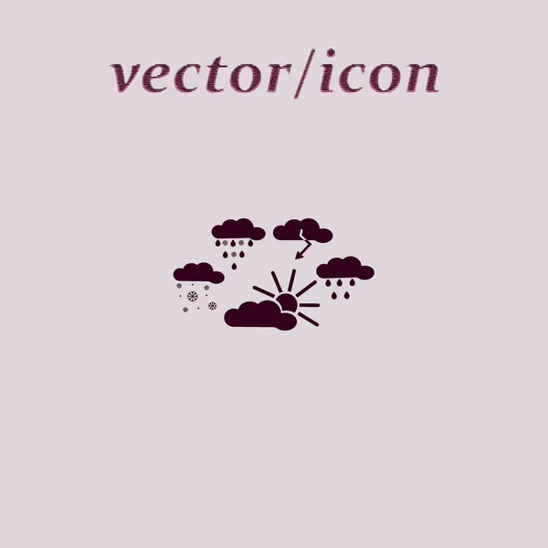 Groep Van Weerpictogram Wolken Plat Vector Illustratie Vectorbeelden