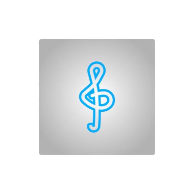 nota anahtarı düz simgesi, vektör çizim