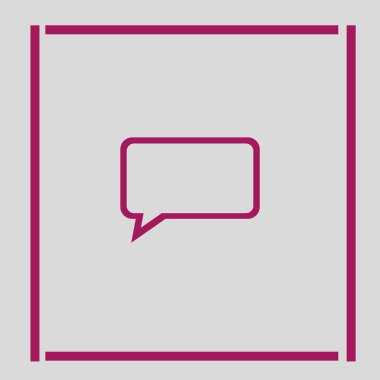 Konuşma balonu düz stil simgesinin, vektör çizim  