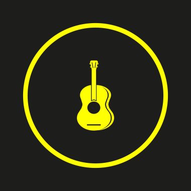 Gitar web simgesi, vektör çizim 