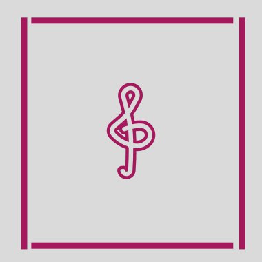 nota anahtarı düz simgesi, vektör çizim