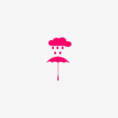vector illustration icon of umbrella and precipitation clipart