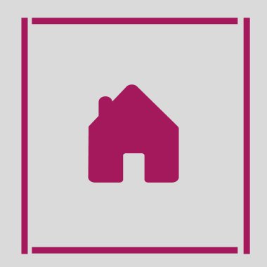 ev düz simgesi, vektör illüstrasyonu