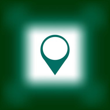 harita işaretçi düz stil ikonu, vektör çizim  