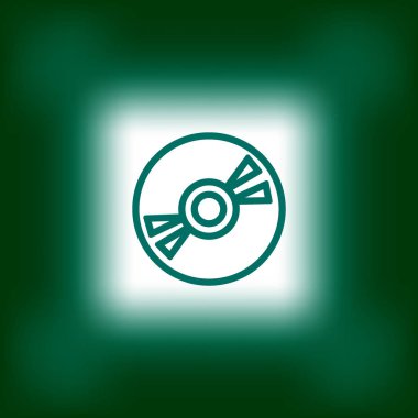 Kompakt disk düz simgesi, vektör, illüstrasyon 