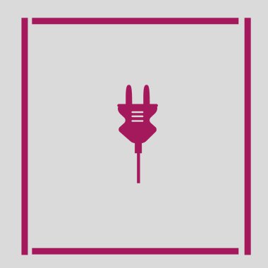 elektrik prizinden düz simgesi, vektör, illüstrasyon