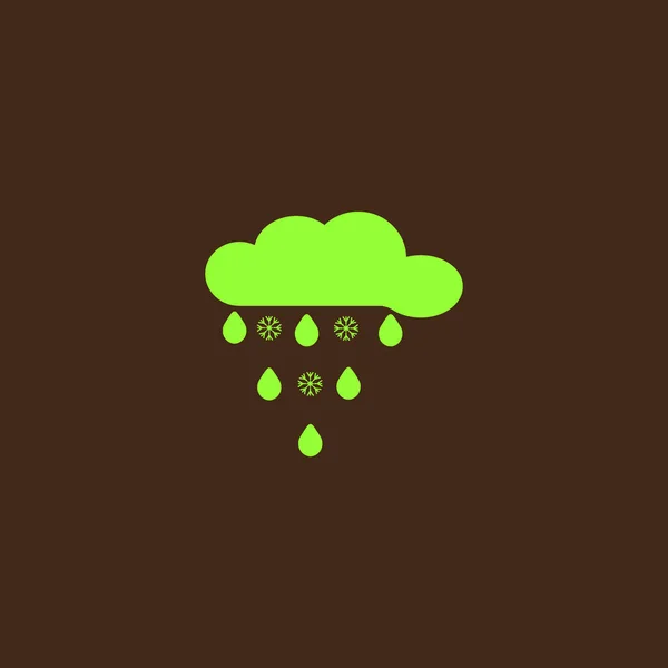 Nube Lluvia Icono Plano Vector Ilustración — Archivo Imágenes Vectoriales