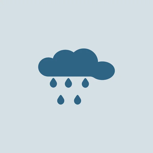 Chuva Nuvem Plana Ícone Vetor Ilustração — Vetor de Stock