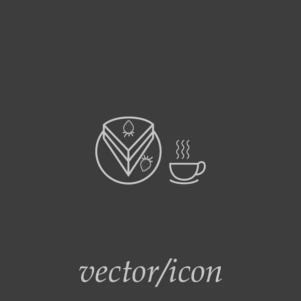 Pièce Gâteau Tasse Thé Vecteur Illustration — Image vectorielle