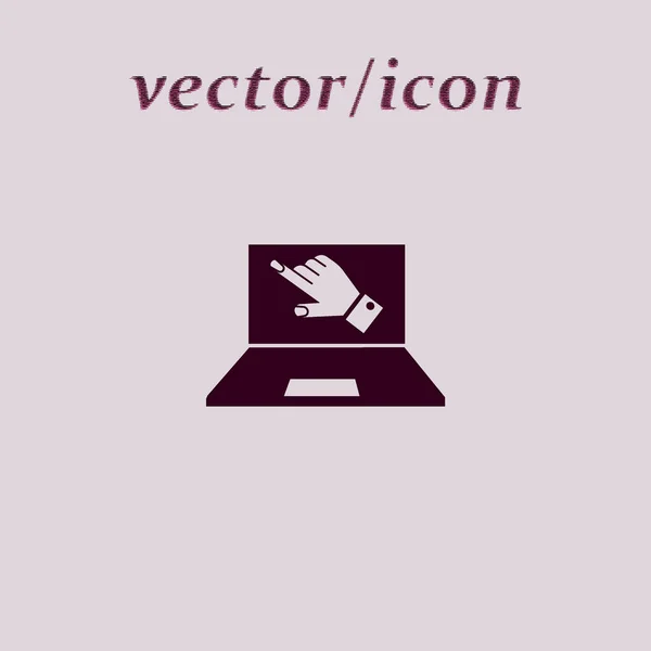 Portátil Icono Plano Vector Ilustración — Vector de stock