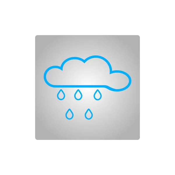 Chuva Nuvem Plana Ícone Vetor Ilustração —  Vetores de Stock