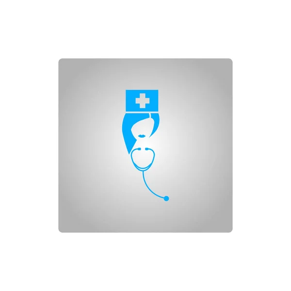 Infirmière Avatar Avec Icône Plate Stéthoscope Vecteur Illustration — Image vectorielle