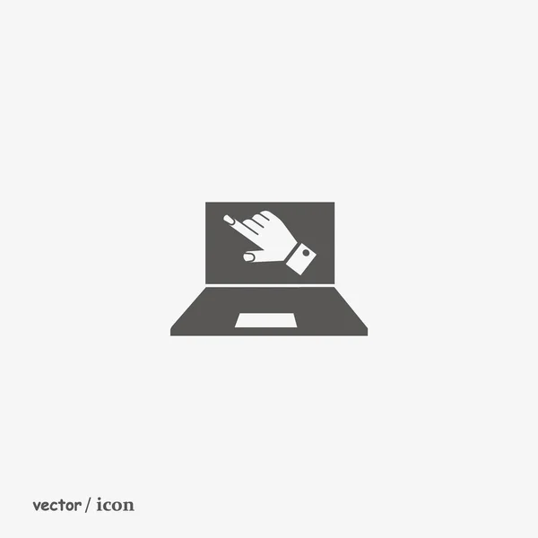 Laptop Flat Icon Vector Illustration — Stock Vector