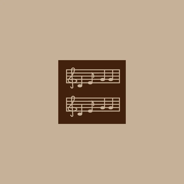 Notas Musicales Icono Plano Ilustración Vectorial — Vector de stock