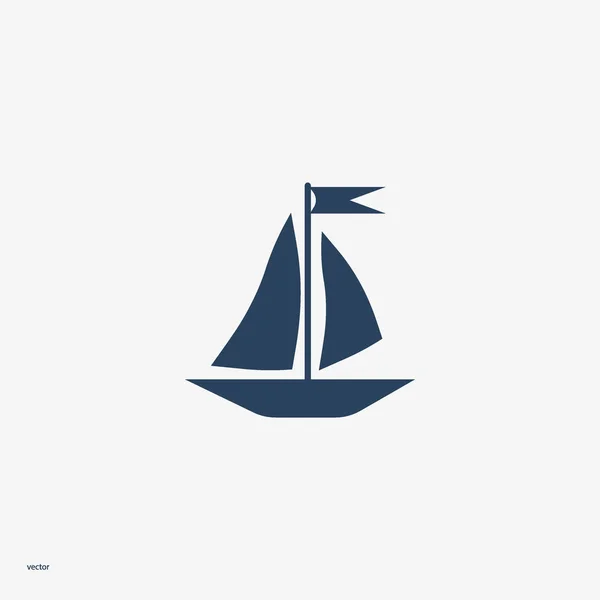 Icono Plano Del Barco Ilustración Vectorial — Vector de stock