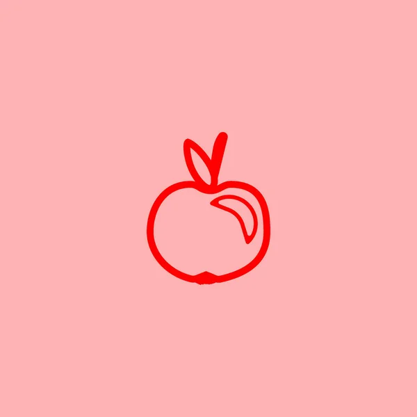 Colorido Sabroso Vector Manzana Ilustración — Archivo Imágenes Vectoriales