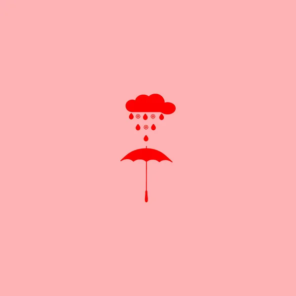 Icona Illustrazione Vettoriale Ombrello Precipitazione — Vettoriale Stock