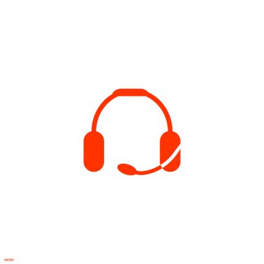 kulaklık yassı simgesi, vektör, illüstrasyon 