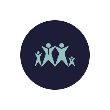 vektör simge dört kişi ile birlikte ayakta el kaldırdı