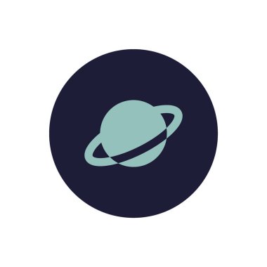 Satürn gezegeni düz simgesi, vektör, illüstrasyon, Astroloji kavramı  