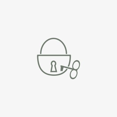 Kilit ve anahtar işaretleri logo şablonu