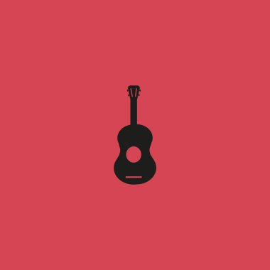 Gitar web simgesi, vektör çizim 