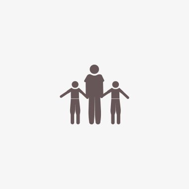 aile düz simgesi, vektör illüstrasyonu
