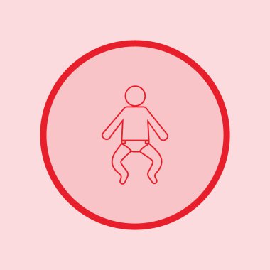 Bebek düz simgesi, vektör, illüstrasyon, Doğum kavramı  