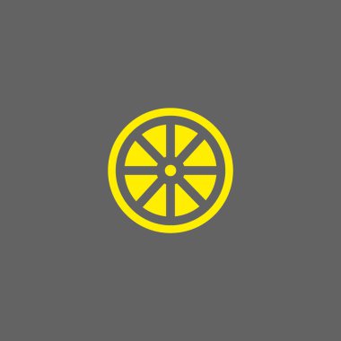 minimalist vektör simge dilimlenmiş limon