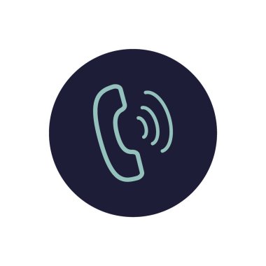 eski telefon düz simgesi, vektör, illüstrasyon 