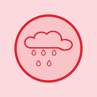 yağmur bulutu düz simgesi, vektör, illüstrasyon