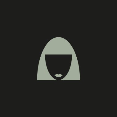 kadın baş kısa saç modeli ile minimalist vektör simgesi