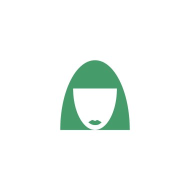 kadın baş kısa saç modeli ile minimalist vektör simgesi