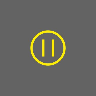 duraklatma düz düğme, vektör, illüstrasyon, logo şablonu