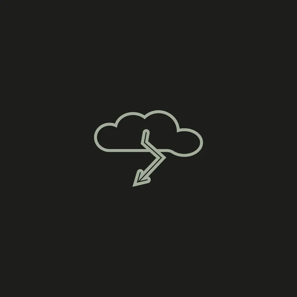 Nube Con Rayo Icono Plano Vector Ilustración — Archivo Imágenes Vectoriales