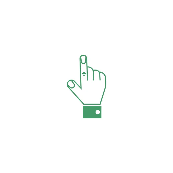 Minimalistisches Vektorsymbol Der Hand Die Mit Dem Finger Zeigt — Stockvektor