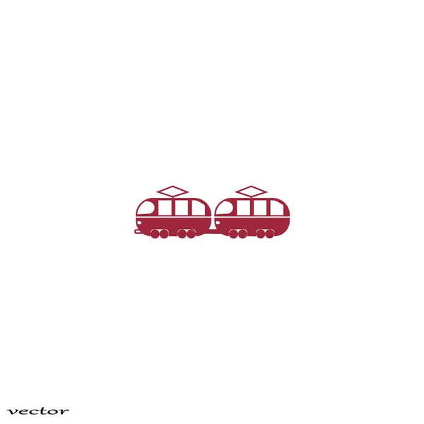 Minimalistische Klassieke Tram Vervoer Vector Pictogram — Stockvector