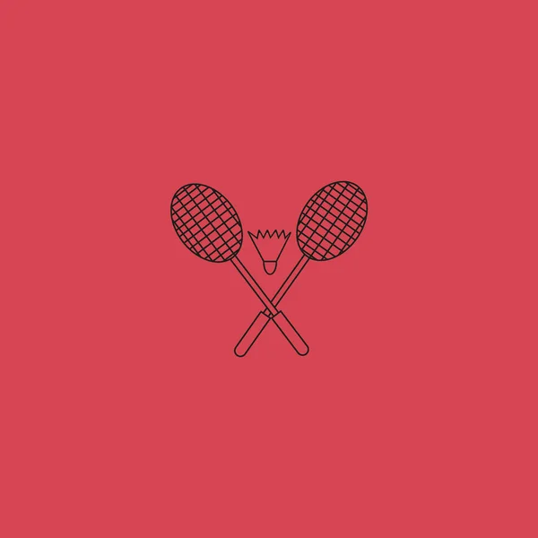 Raquetes Shuttlecock Para Ilustração Vetor Badminton —  Vetores de Stock