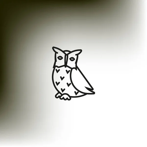 Icône Vectorielle Minimalisitc Hibou Oiseau — Image vectorielle